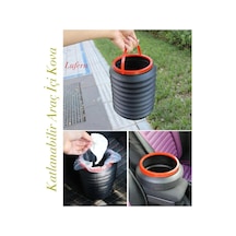 Dayanıklı Çok Amaçlı Katlanabilir Araç İçi Kova 4 Litre Kapasite Piknik Seyahat Çöp Kovası 22x18 Çok Renkli