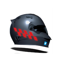 Reflektif Kırmızı Damalı Kask Motosiklet Sticker Takımı Çınar Extreme