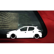 Peugeot 206 Basık Kasa Sticker Kelebek Cam Yapıştırması