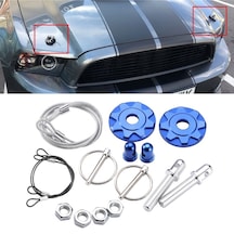 Sones Xh-6041 Araba Evrensel Modifiye Alüminyum Alaşımlı Motor Kaputu Kilit Kapağı Mavi