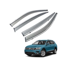 Vw Tiguan Mügen Cam Rüzgarlığı Kromlu Rüzgarlık Paslanmaz Kromlu 2016-2019 4 Lü Füme Renk