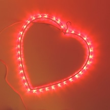 Led Işıklı Askılı Kalp Yılbaşı Süsü 220V Kırmızı 30 CM