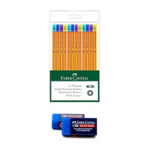 Faber Castel Silgi + Naturel Kalem 2'li Paket Çok Renkli