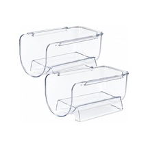 Buzdolabı Şişe Rafı Düzenleyici Şeffaf 2'li Set, 11x20x10 Cm Çok Renkli