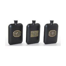 Paslanmaz Çelik Kabartmalı Tekli 6 Oz Matara Alk2666