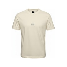 Jack & Jones Jack&jones Breeze Front Print Crew Neck Erkek Ekru Tişört