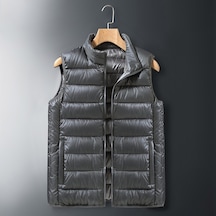 Sonbahar Kış Şık Moda Düz Renk Pamuklu Erkek Yelek 001