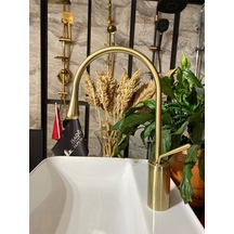 İsaoğlu Yapı Mat Altın Mutfak Bataryası Antik Gold Evye Musluğu Mat Gold Lavabo Bataryası Gold