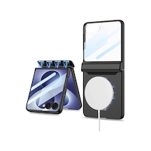 Galaxy Uyumlu Z Flip 8 Kılıf M-safe Şarj Özellikli Pazarplus Kıpta Kpt-04 Sert Pc Kılıf Siyah