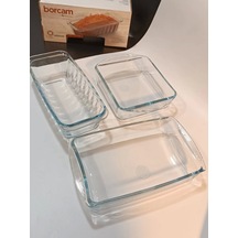 Borcam Kek Kalıbı 3 Lü Set Mini Fırın Tepsisi Baton, Kare, Dikdörtgen 59854+59864+59894 Çok Renkli
