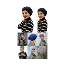 Aldaıyr 8 Adet Tesettür Lastikli Kaymaz Dikişsiz Geçmeli Deniz Bonesi Pratik Bone Çok Renkli