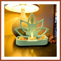 Bezos 3d Baskı Lotus Buda Mumluk - Dekoratif Tealight Mumluk-mint Pro