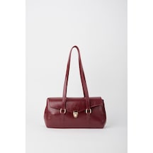 Vivaq Kadın Gardenya Bordo Vintage Tasarım Kilit Kapam Kapama El Kol Ve Omuz Çantası