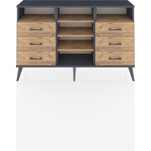 Arges Konsol 5 Raflı 6 Çekmeceli 132x30x83 Antrasit-çam/çam Çam/çam