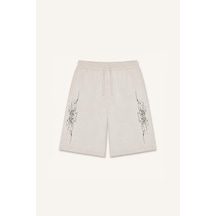 Defacto %100 Pamuk Super Baggy Fıt Desenli Gri Şort I5174ax26hsgr541 Gri-gr541