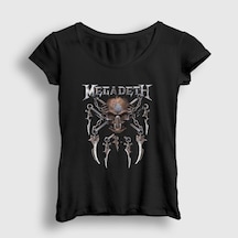 Presmono Kadın Rust Megadeth T-shirt Siyah