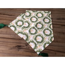 Yılbaşı Runner Mum Çelenk Desenli Çok Renkli