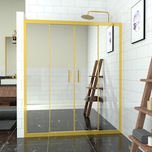 Tekno Duş Gold Castor 6mm Reflekte Cam 2 Sabit 2 Sürgü İki Duvar Arası Duşakabin Şeffaf