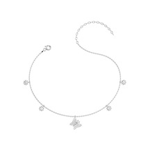 İndigo Takı Minik Kelebek Beyaz Gümüş Halhal Çok Renkli