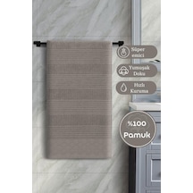 Pamuk Tekli Havlu Jakarlı Karna Home Ruma - 70 X 140 Kapuçino