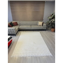 Aries Home Tavşan Tüyü Yumuşak Keçeleşmez Kaymaz Dekoratif Bella İthal Kalite Post Halı Krem