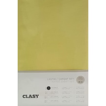 Clasy Tek Kişilik Lastikli Çarşaf Seti Yastık Kılıfı V1 Sarı