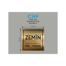 Gold Alüminyum Kat Yönlendirme Levhası Zemin Kat 14x14 Cm Arkası Yapışkanlı