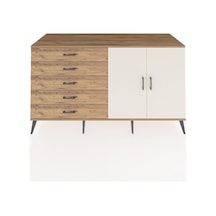 Kronos Konsol 2 Raflı 5 Çekmeceli 2 Kapaklı 176x59x99 Çam-aytaşı/çam Aytası/atlas Çam - Atlas Çam