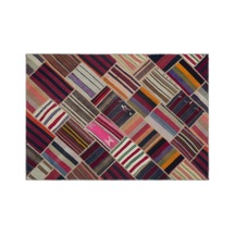 El Dokuması Patchwork Vintage Yün-pamuk Naturel Halı 25537 160 X 226 Cm Çok Renkli