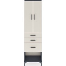 Arges Dolap 2 Raflı 3 Çekmeceli Tek Askılı 60x30x221 Antrasit... Antrasit