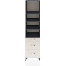 Hyperion Dolap 4 Raflı 3 Çekmeceli 60x44x243 Antrasit-aytaşı Antrasit