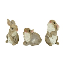 Qm92008 The Bunny Den Rabbits İç/dış Mekan Bahçe Hayvan Heykelleri, 9,5 Cm Genişliğinde, 10,5 Cm Derinliğinde, Tam Renkli Kaplama