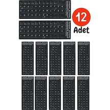 MN6 MF01 Türkçe F Klavye Sticker 12 Adet Laptop PC Uyumlu Silinmez Yapışkanlı Klavye Etiketi