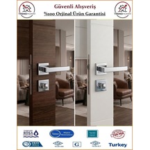 Çelebi Lama Rozetli İç Kapı Kolu - Parlak Nikel - Wc Banyo