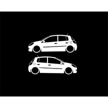 Oto Clio 3 Detaylı Basık Kelebek Cam Stickeri 2 Adet