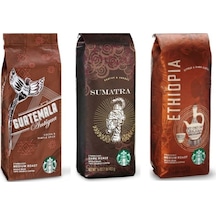 Starbucks Guatemala Ethiopia Sumatra Filtre Kahve 3x250 G 3 Paket Kahve Makinası İçin Çekilmiş