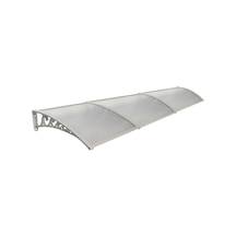 Plastik Ayak 6mm Levhalı Pratik Sundurma Kanopi 100x450 Cm Gri