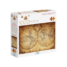 Eski Dünya Haritası 1000 Parça 2,2mm Kalınlık 48x68cm Profesyonel Hobi Puzzle Yapboz Serisi