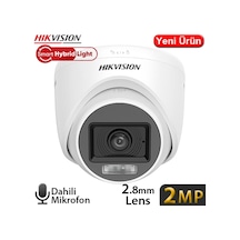 Hikvision Ds-2ce76d0t-lpfs 2mp 2.8mm Lens 1080p Hd-tvı Smart Hydbrıd Lıgh Ir Dome Kamera-20mt.