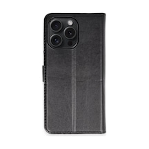 Apple Uyumlu iPhone 15 Pro Max Uyumlu Kılıf Trend S Plus Kapaklı Kılıf - Siyah