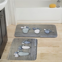 Rovigo Home Baskılı Kaymaz Taban 2'Li Banyo Paspas Takım Rvg5020-100x60-60x50 Çok Renkli