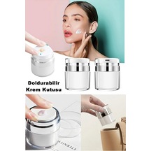 Mucit Home 2 Adet Şeffaf Krem Kutusu Doldurulabilir Pompalı Boş Krem Vücut Yağı Saklama Kutusu Şeffaf