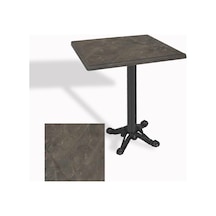Çipa Döküm Ayak Kare Masa 70x70 Cm - Werzalit, Wermodin Ve Allzalit Tabla - Halong Çok Renkli