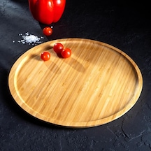 Bambu Lüx Yuvarlak Servis 25 25cm, Sunumluk & Çerezlik Sunum Tabağı Çok Renkli