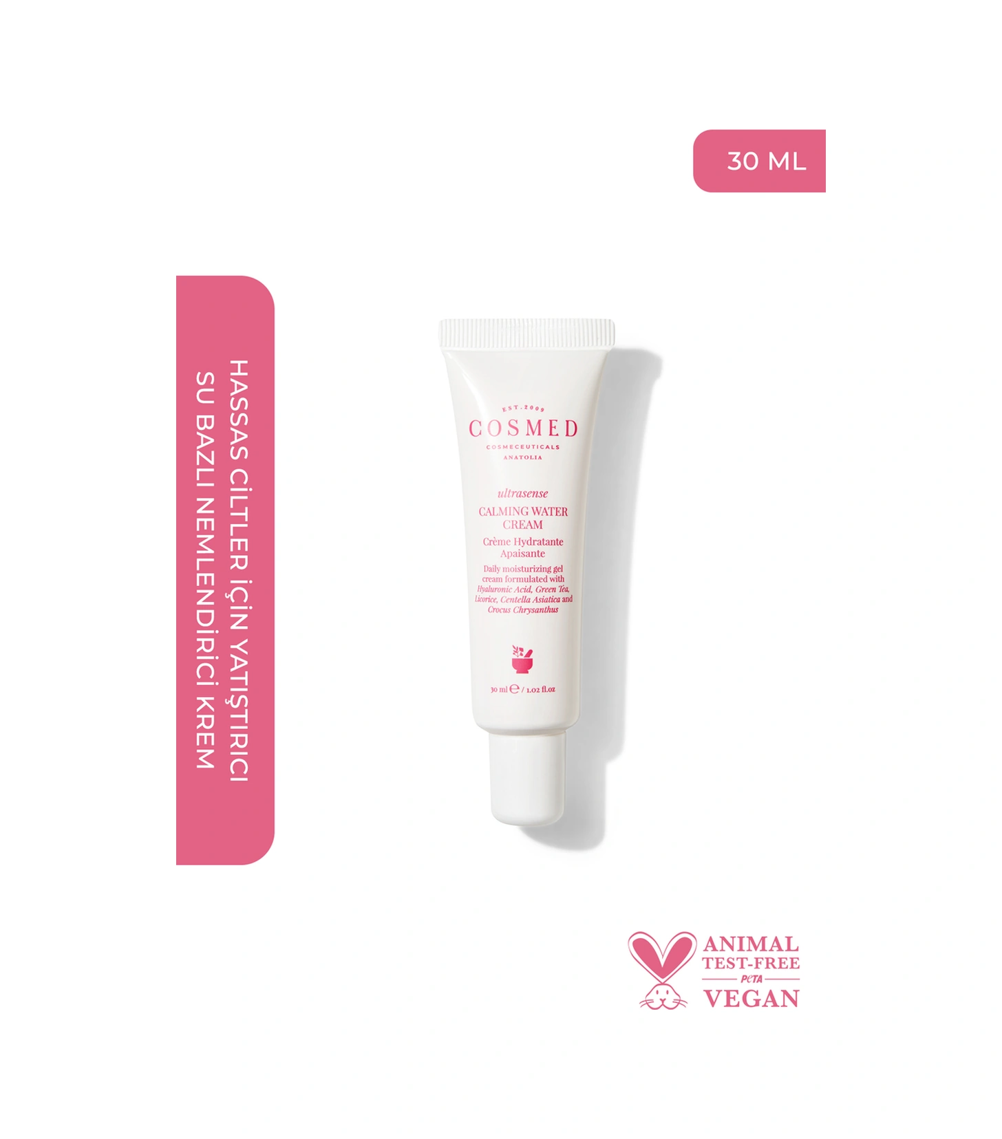 Cosmed Hassas Ciltler İçin Yatıştırıcı Su Bazlı Nemlendirici Krem - Calming Water Cream - 30 ml