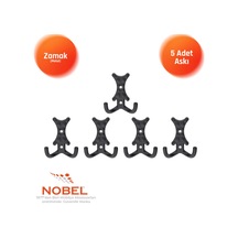 Enez Askı, Metal Vestiyer Askısı, Matsiyah, Duvar Ve Dolap Askılığı 5'li Set Vidalı Matsi Yah