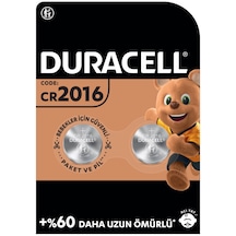 Duracell Özel 2016 Lityum Düğme Pil 3V 2'li Paket (DL2016/CR2016)