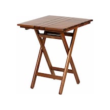 Bahçeme Kaş 60X60 Katlanabilir Ahşap Bahçe Balkon Masası