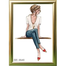Hediyelik Çerçeve Ev Home Ofis Kişiye Özel Resim Çerçevesi Masaüstü 30x40 30x40-lam22-gümüş