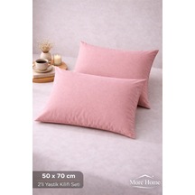 More Home Pamuklu Yastık Kılıfı 2 Adet 50x70 Cm Gül Gurusu